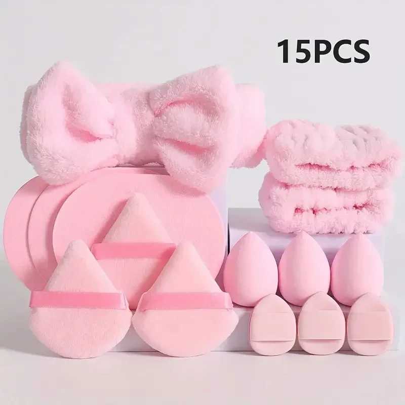 12/15Pcs Cosmetic Puff Makeup Sponge Blender Beauty Egg Foundation Sponges Puff Wash Face Headband Wristband Make Up AccessoriesXJ240819