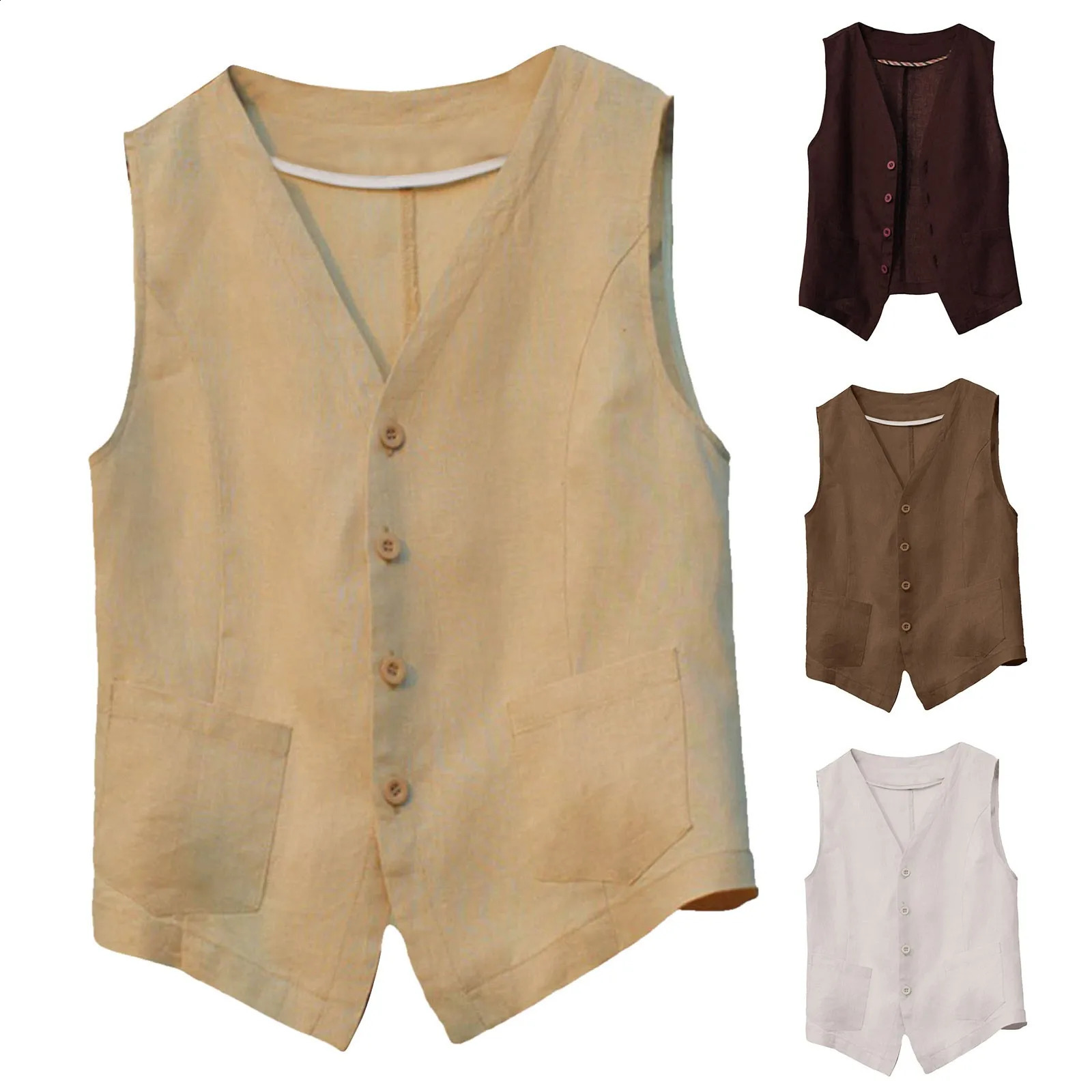 Womens lightweight solid color button down cardigan womens front hook sleeveless waist belt coat with pockets 240819