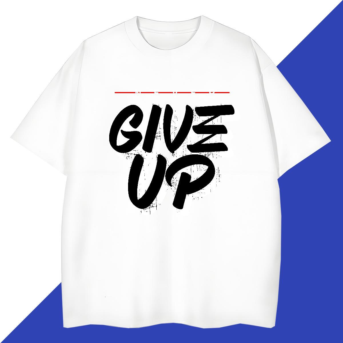 Loose give up 230g Cotton Tshirt for Man Woman Daily Outfit Breathable Short Sleeve T-Shirts Custom Custom Anime Clothes