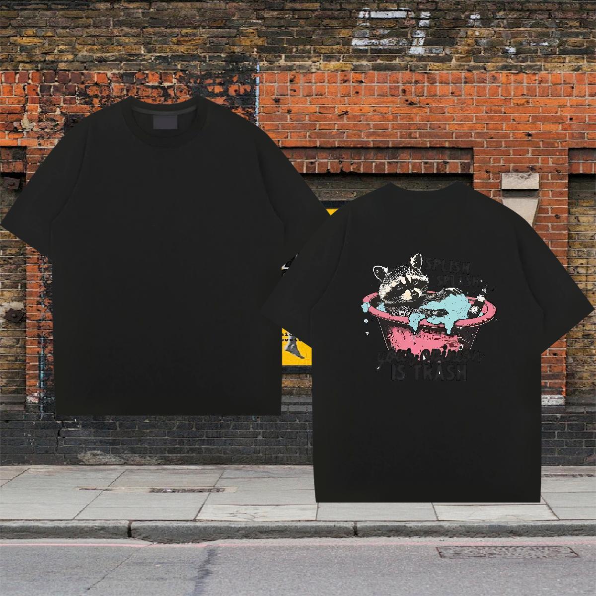 Fashion Designer Couples T Shirts have a bath Sports Casual 230g Pure Cotton Tee Shirt Short Sleeve Soft Popular T shirt Floral Print