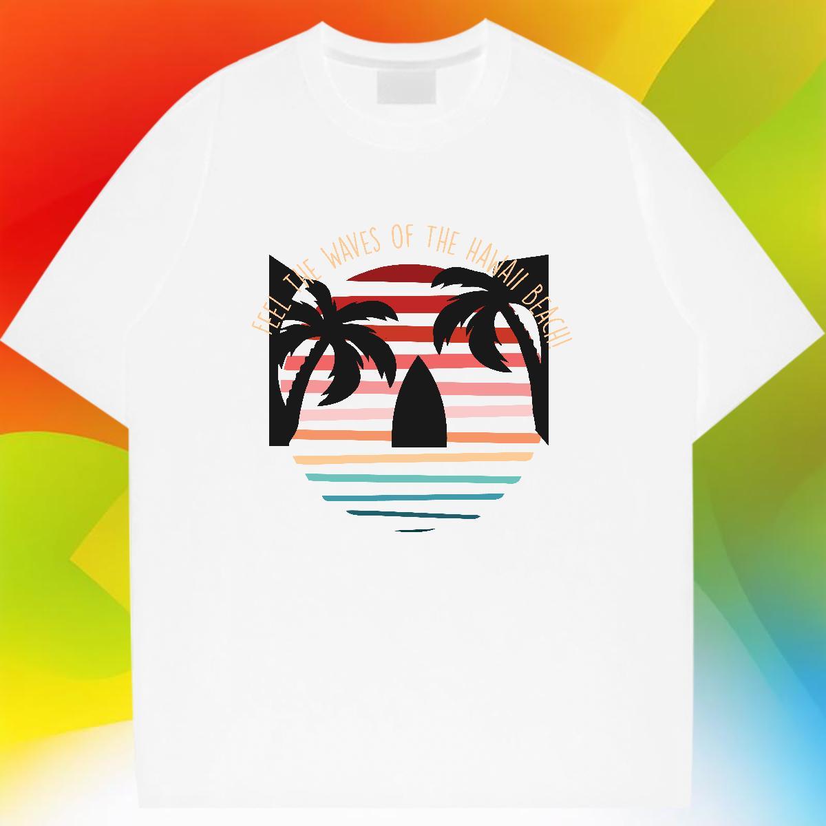 Stylist Women Tees Casual Breathable Crew Neck Tees Shirts 5A 230g Pure Cotton wave Cartoon Printing L-4XL Womens T Shirts