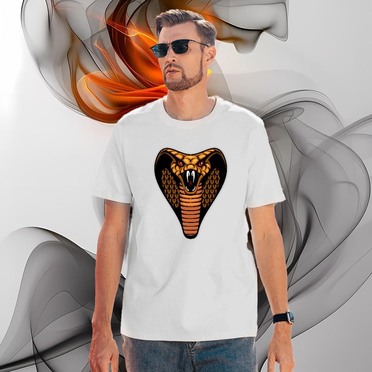 Cool Mens T Shirts cobra Pure Cotton Street Cartoon Print 230g Cotton Couples T Shirts DIY Customized Top Tees