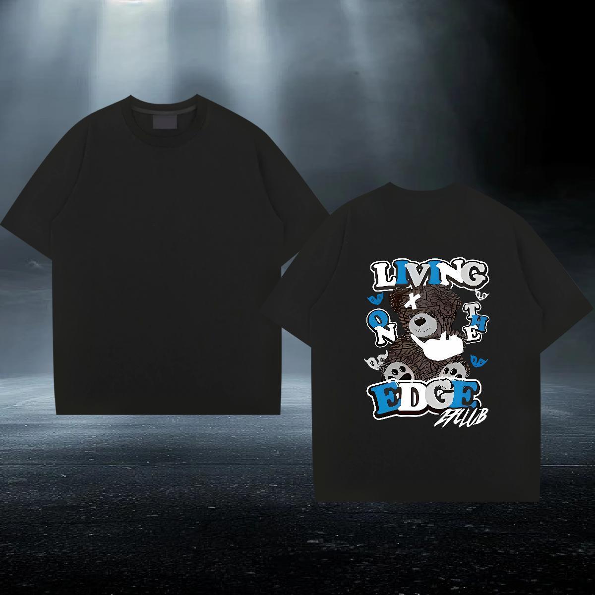 Customized Men Tees bear Daily Outfit 230g 100% Cotton Wear Breathable Crew Neck Soft T Shirts Men Cartoon Printing L-4XL