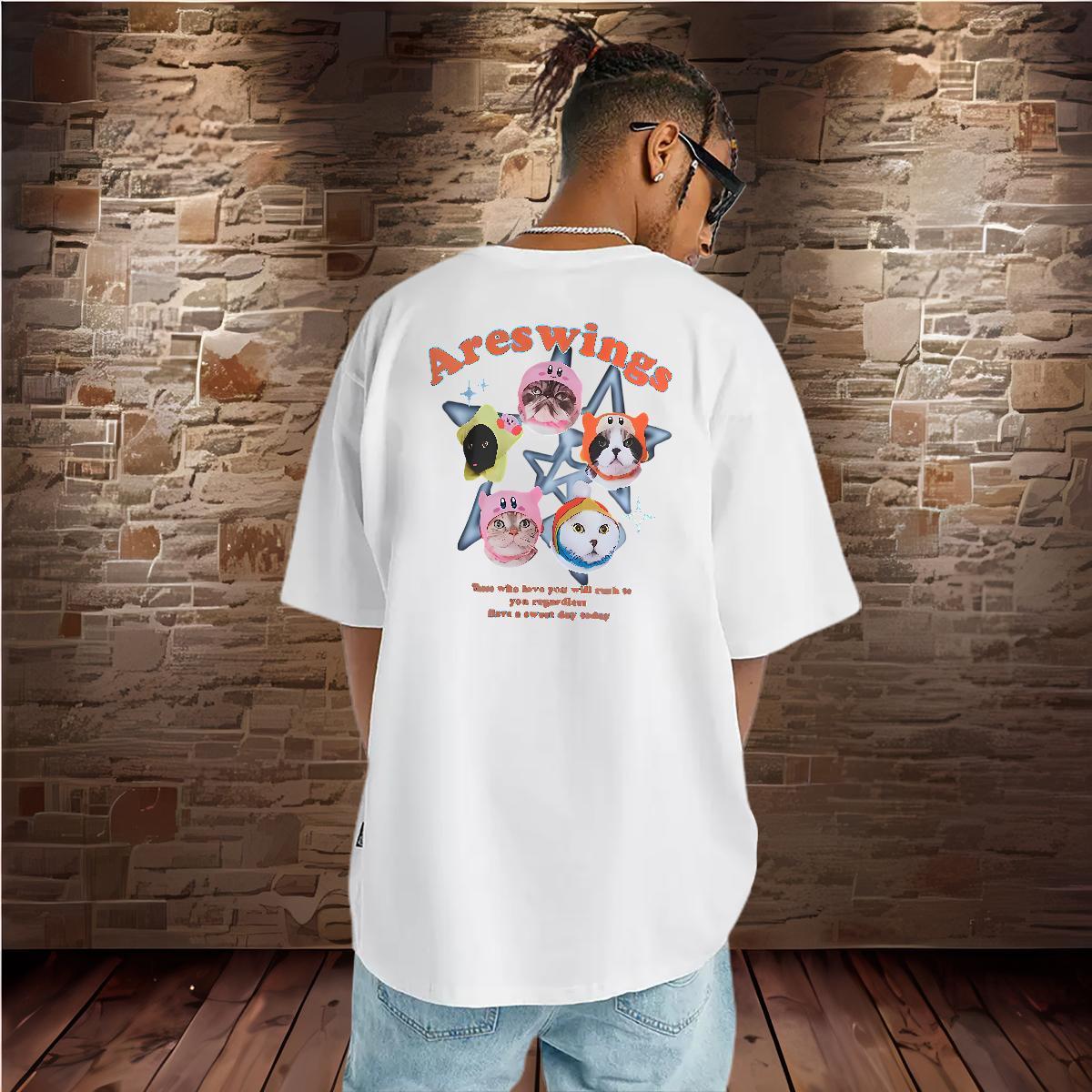 Casual New Tshirts cute Spring Summer 230g Pure Cotton Tee Shirt Breathable Short Sleeve High Quality T Shirts Men Plus Size Custom