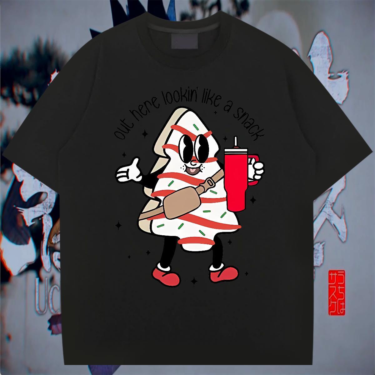 Free Shipping Men Tees Hip Hop 230g Cotton Floral Print Breathable Short Sleeve drink juice Man T Shirts Stylist Clothes