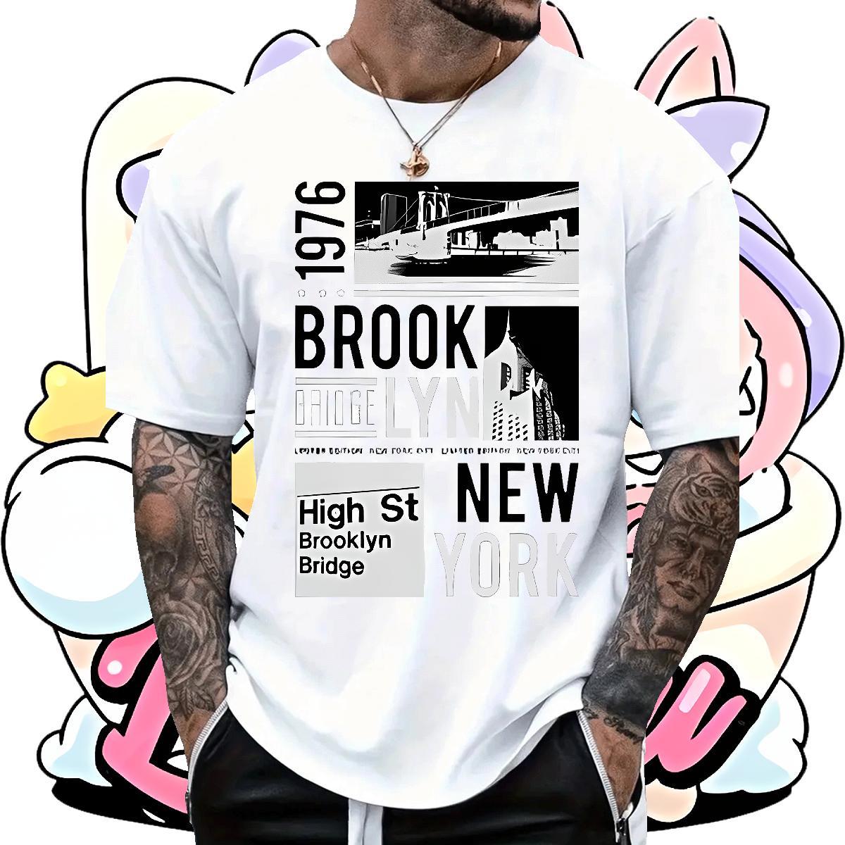 TOP Quality Men Tshirts Street 230g Cotton Anime Print Breathable New York T-Shirts New Designer Top Tees