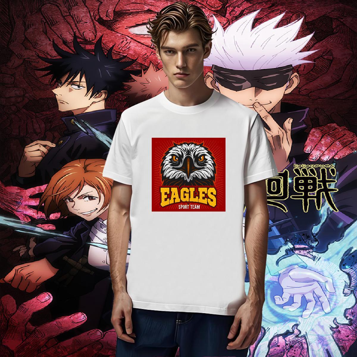 TOP Quality Mens T Shirts eagle Crew Neck Breathable Daily Wear Custom Big Size 100% Cotton 230g Men Tees Casual New Tees Shirts