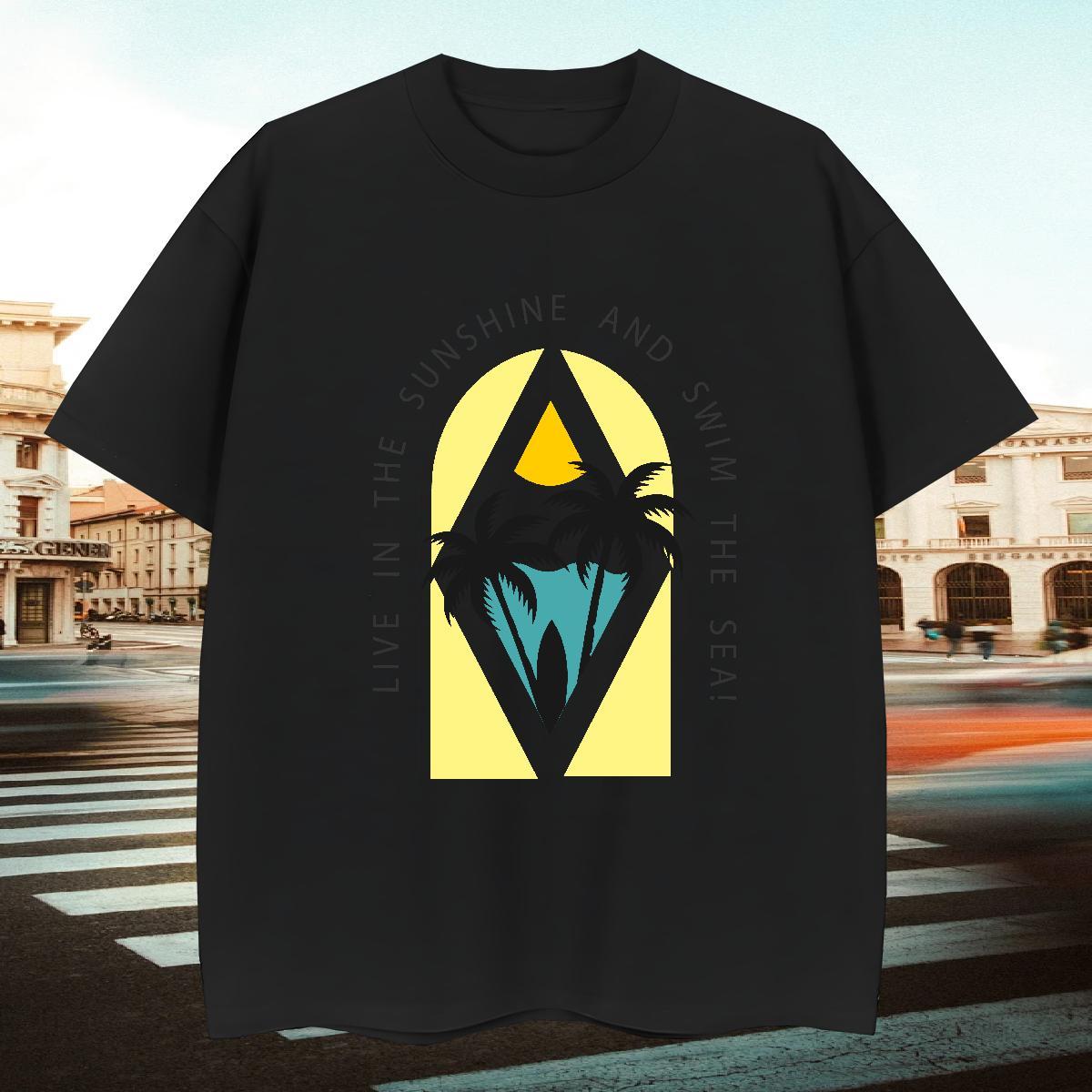 Wholesale Tshirt for Man Woman Street Wear 100% Cotton 230g Oversized 3XL 4XL Breathable Short Sleeve wave T Shirt For Man New Designer Clothings