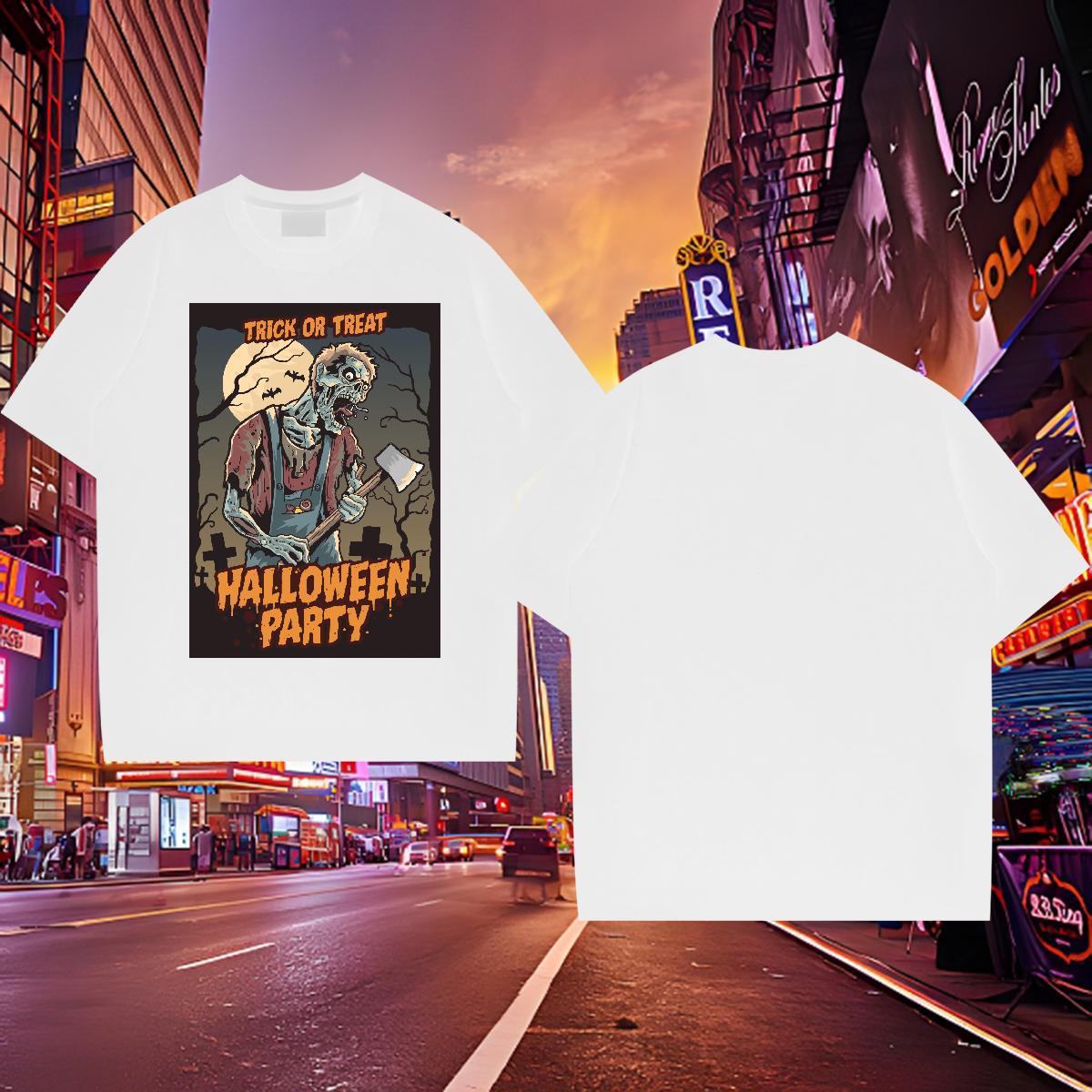 Popular Man T Shirts skull Crew Neck Breathable Daily Outfit Custom Print Oversized 230g Cotton Men Tops Tees Brand Polos