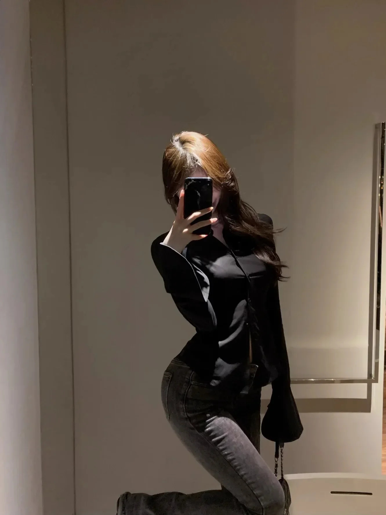 Womens sexy solid color ultrathin chiffon shirt lapel flash sleeves tuning band n vintage womens clothing spring 240819