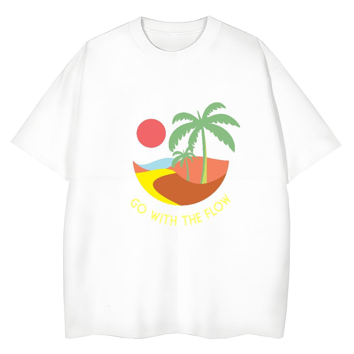 2024 DIY Lady T shirt Sports Street Wear O-Neck Short Sleeve Clothings Soft 230g Cotton wave Custom Printing Womens T Shirts