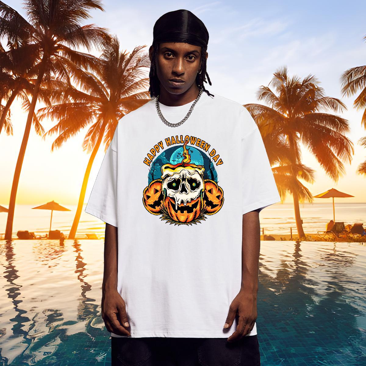 Designer Man T Shirts halloween Crew Neck Breathable Spring Summer Black Oversized 230g 100% Cotton Tshirt for Man Woman DIY Tops Tees