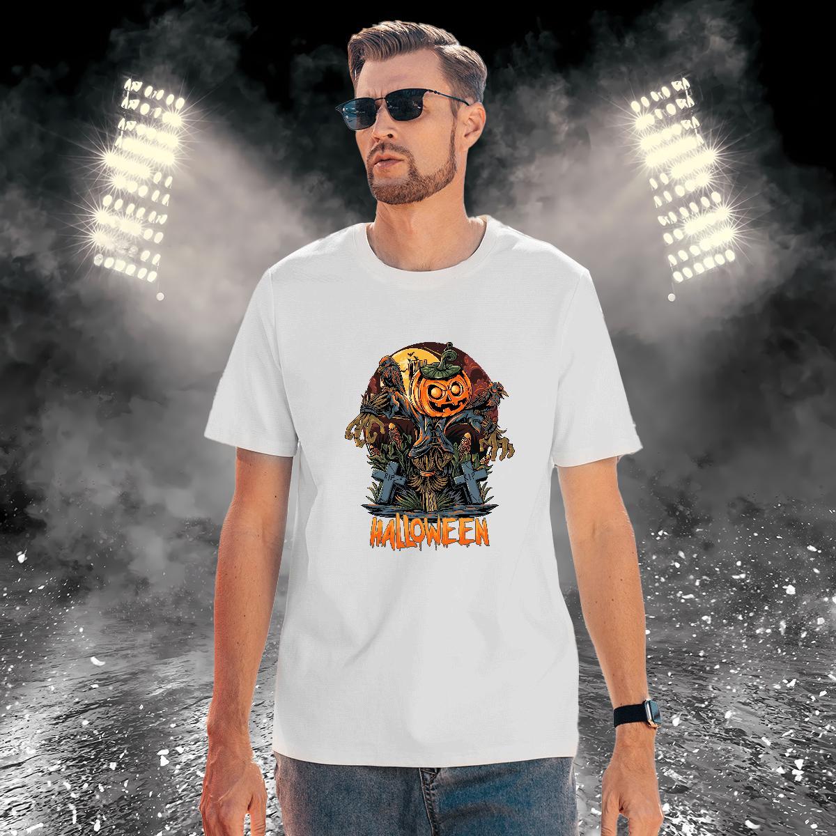 Cool Design T-Shirts for Men halloween Breathable Soft Beach White Plus Size 230g 100% Cotton Men Tops Tees Stylist Clothings