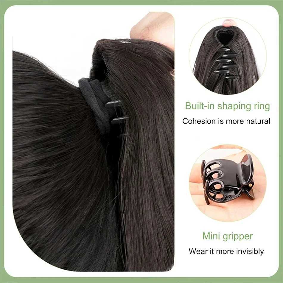 Short Curled Synthetic Wig Ponytail Natural Curling Claw Clip Ponytail Hair Extension Female High Grip with Mini Grip Ponytail W240817