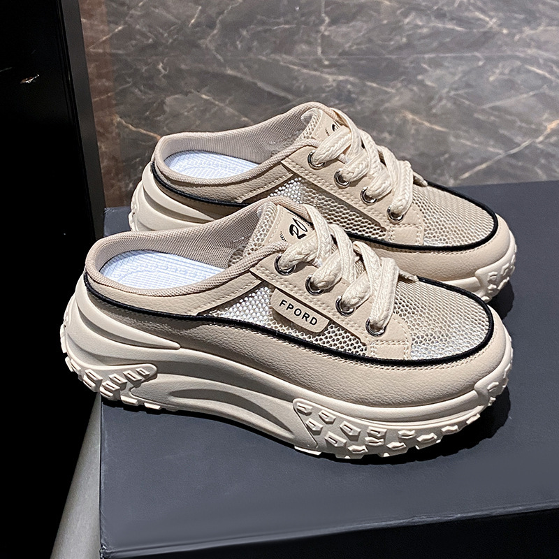 Ddmysports Summer New Instagram Korean Ollow Women S Student Thick Sole Versatile Casual Alf Slipperboard Shoes XYT OUTDOOR