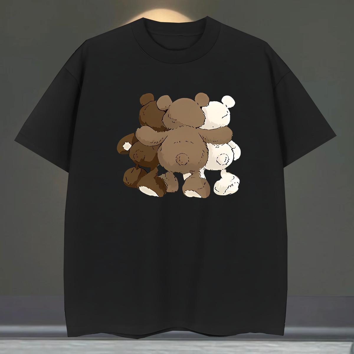 Free Shipping Tshirt for Man Woman bear Sports Casual 230g Cotton Tops Breathable Short Sleeve Soft T shirt Custom Printing