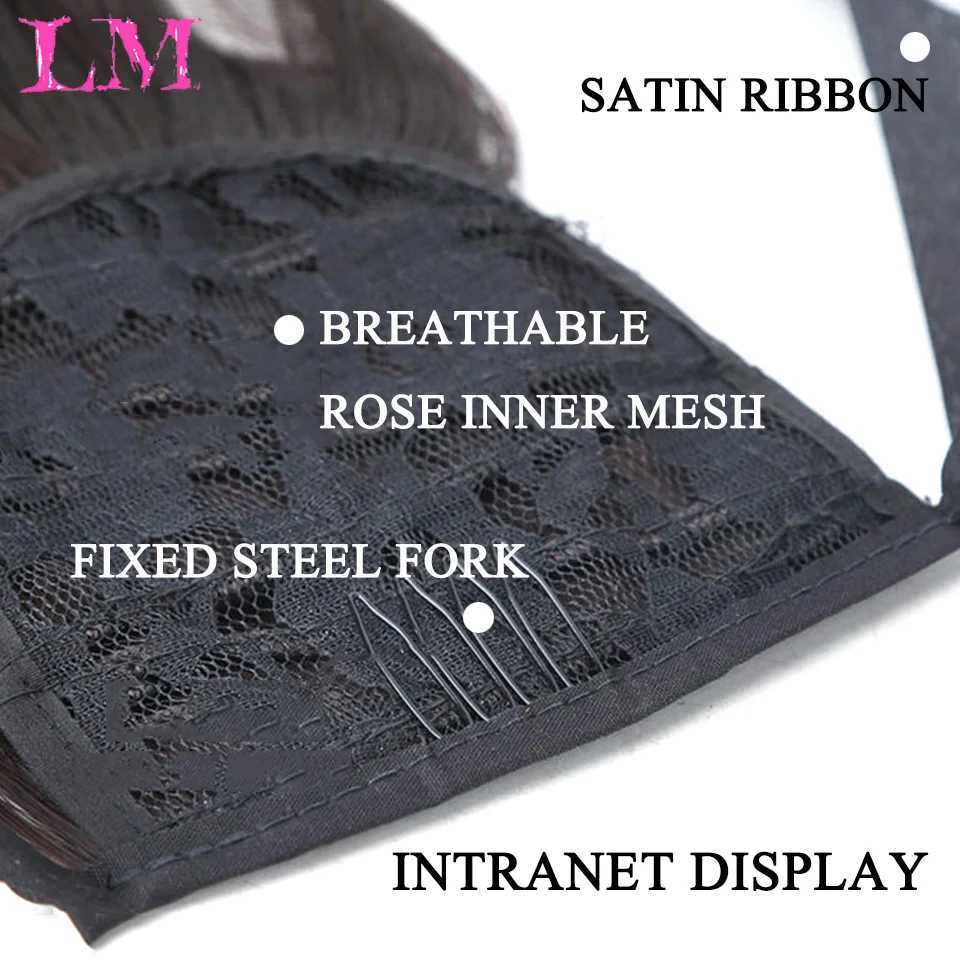 LM 30 inch synthetic hair fiber heat-resistant straight hair with ponytail fake hair chip hair extension ponytail wig W240817