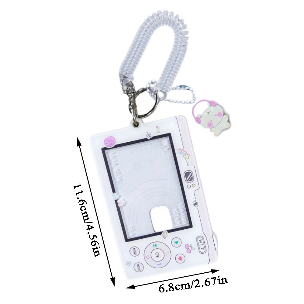 Y2k acrylic po card holder keychain INS Ins Idol decoration student ID badge girl 240820