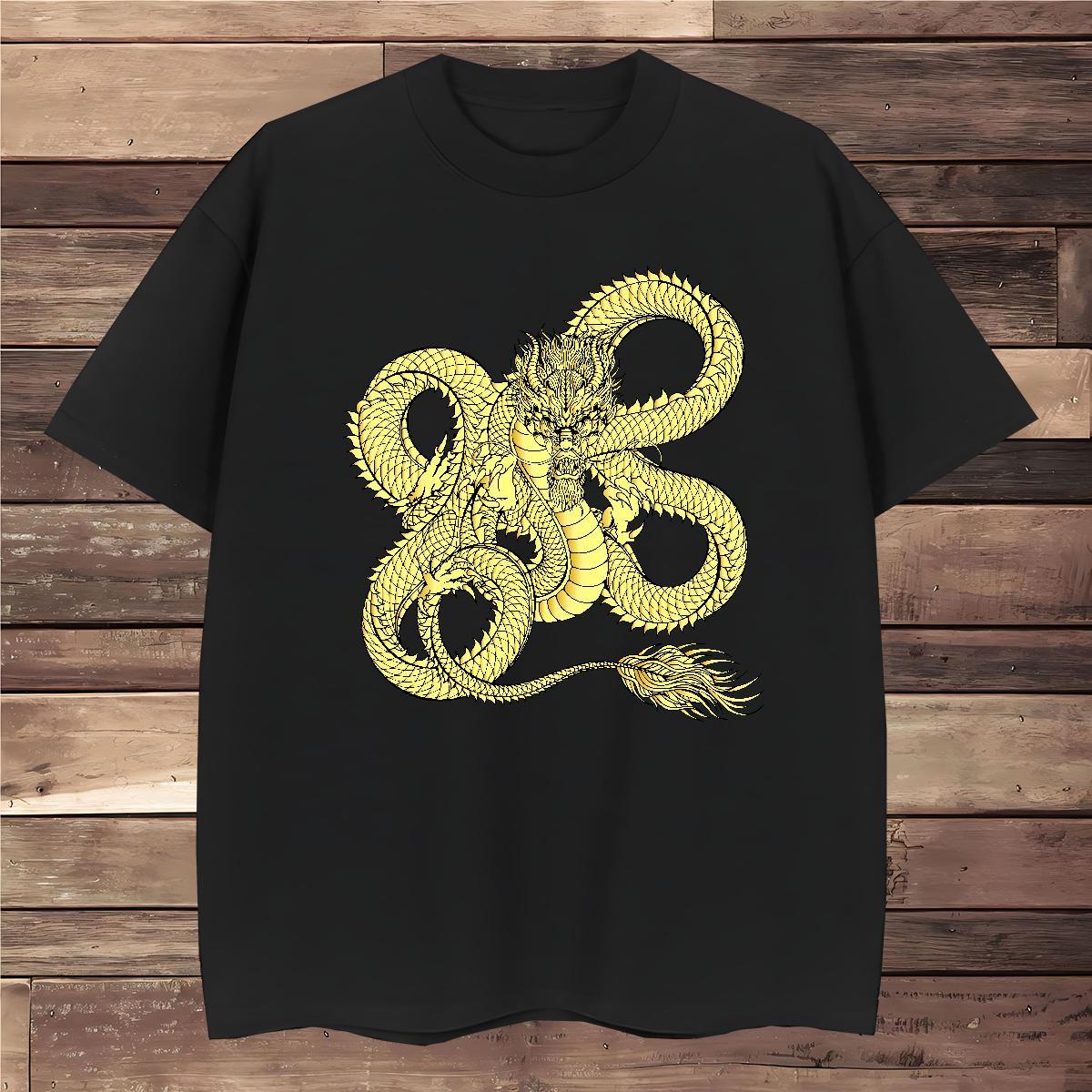 Man T Shirts 230g Cotton dragon Street wear Hip Hop Round Neck Short Sleeve Custom Printed Men Tees DIY Customized Wholesale Clothings