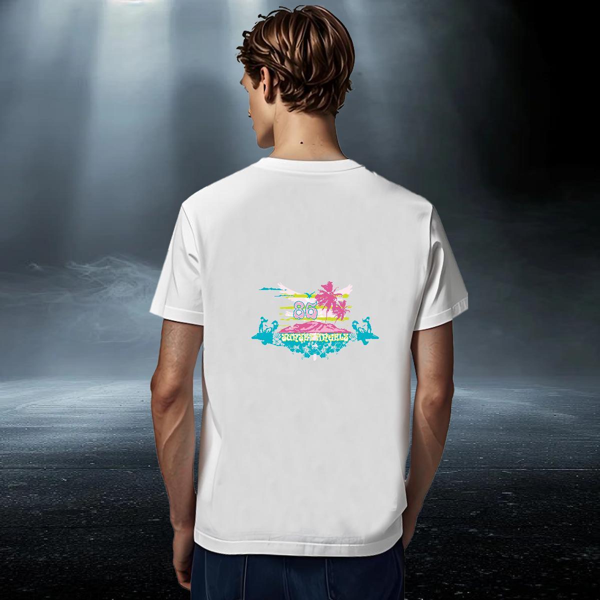 Cool Men Clothes T-Shirt Sport 230g Cotton Black White Crew Neck tree T-Shirts for Men 2024 Designer Polos