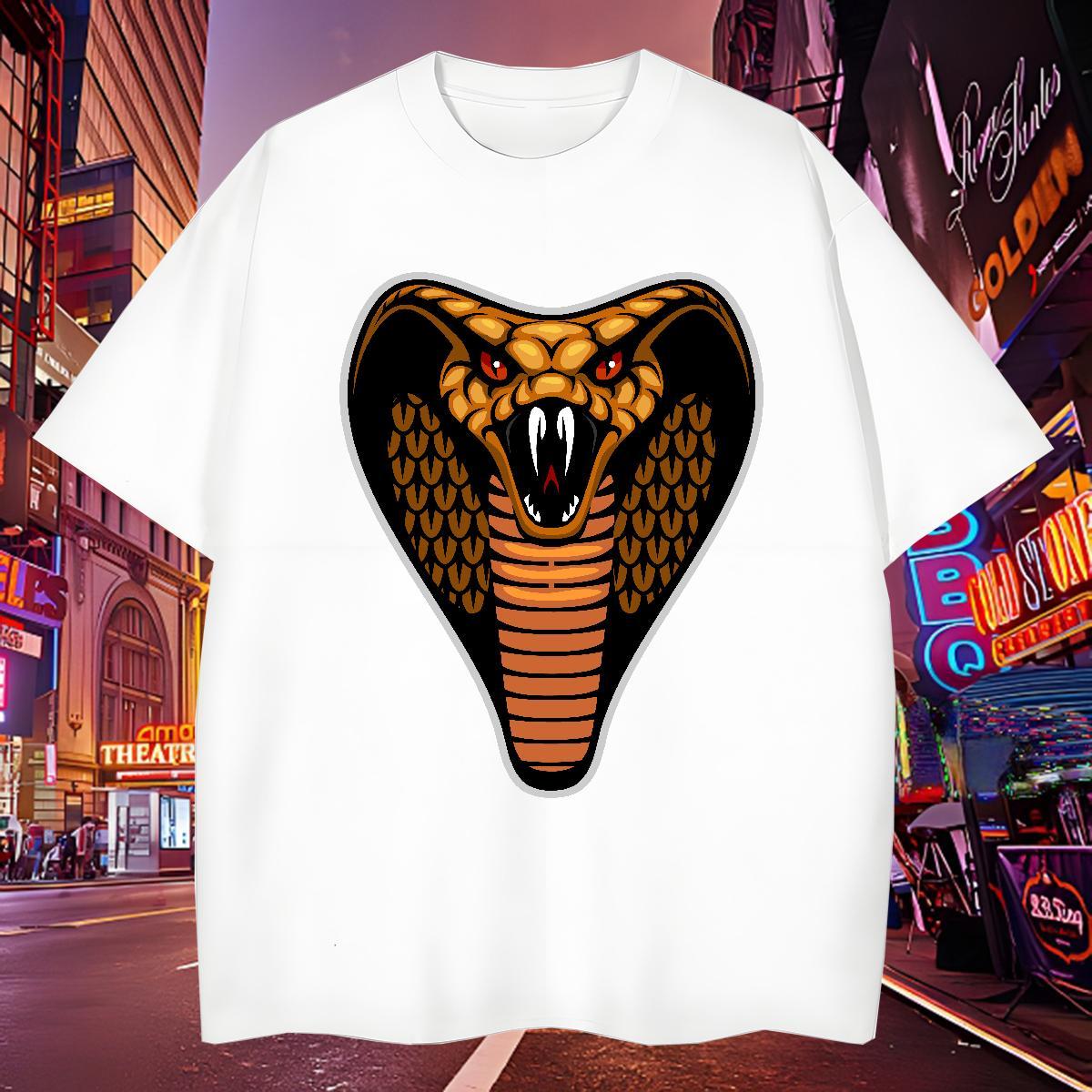 Comfortable Man T Shirts cobra Breathable Crew Neck Anime Printing Street Plus Size Custom 230g Cotton Tshirt for Man Woman Customized Polos