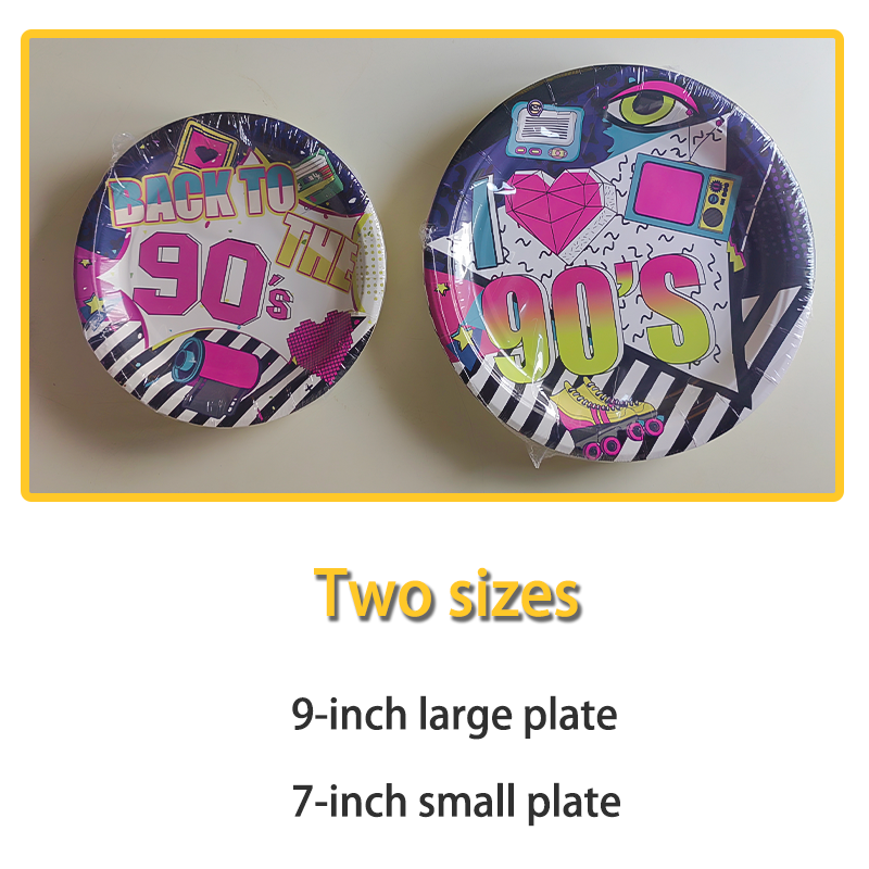 90S theme party disposable tableware set for birthday party supplies