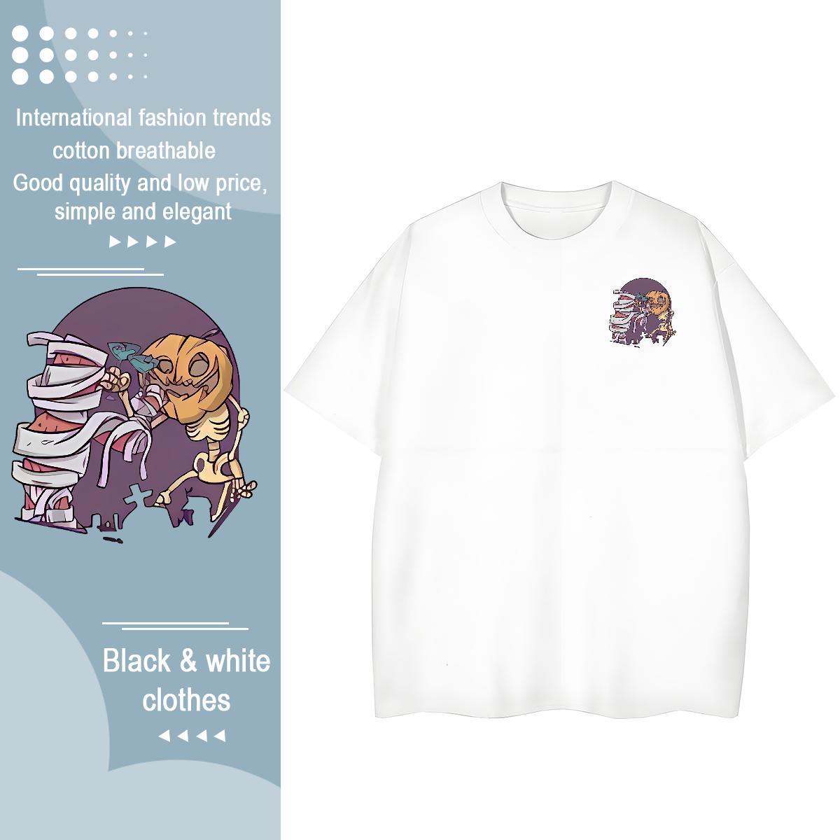 2024 Designer Tshirts halloween High Street Hip Hop 230g 100% Cotton Tops Tees Crew Neck Breathable Comfortable T-Shirts Customized Print