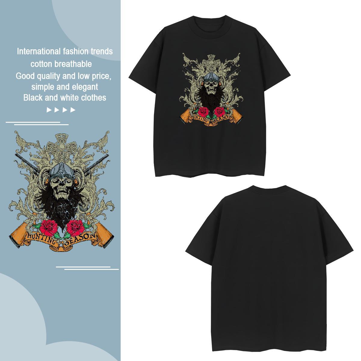 Cool Design T Shirt For Man flower Breathable Crew Neck Summer Casual Custom Big Size 100% Cotton 230g Tshirts Casual New Polos