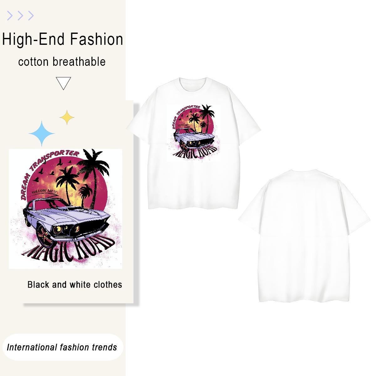 Popular beach 230g Pure Cotton Men Tops Tees Hip Hop Street Crew Neck Men T Shirts Casual New Custom Big Size Polos