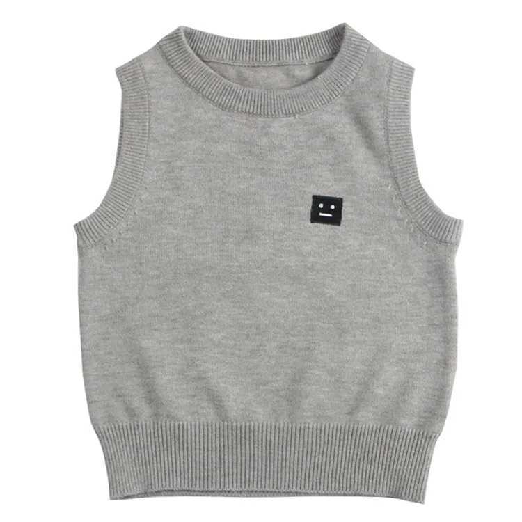 Children Vests Sweaters Cotton vest Children top quality sleeveless sweaters Kids boys O-Neck pullover knitting vest coatXJ240819