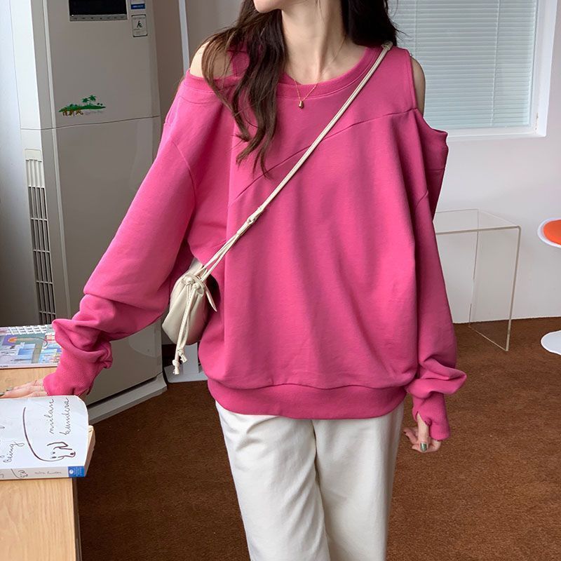 Woman T-shirt Red Sexy Clothing Loose Plain Top for Women Off Shoulder Old Simple Tshirt Stylish Original Xxl Emo Tee