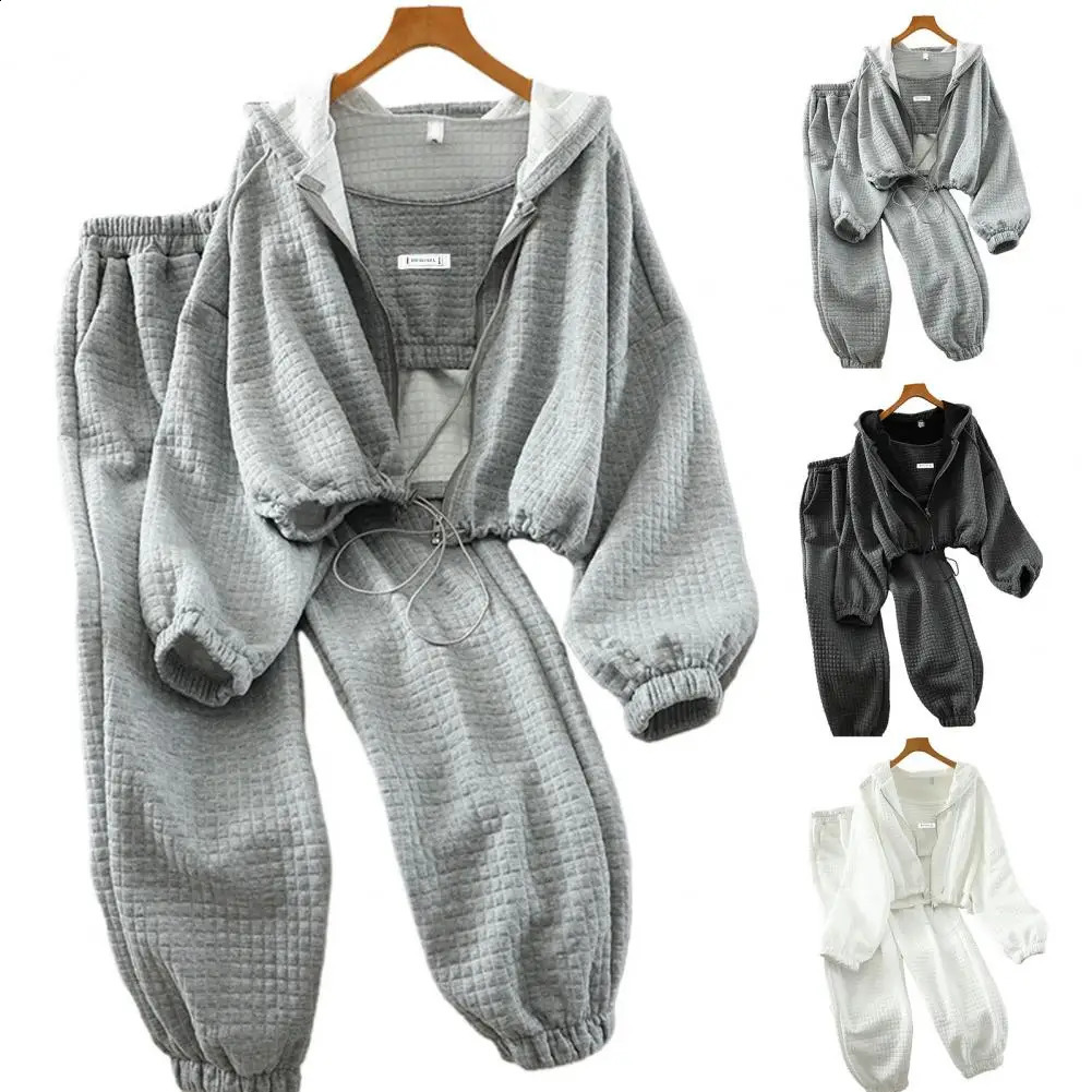 Hoodies 3piece Family Sports Pants Trouser Set Summer Womens Hoodie 240819