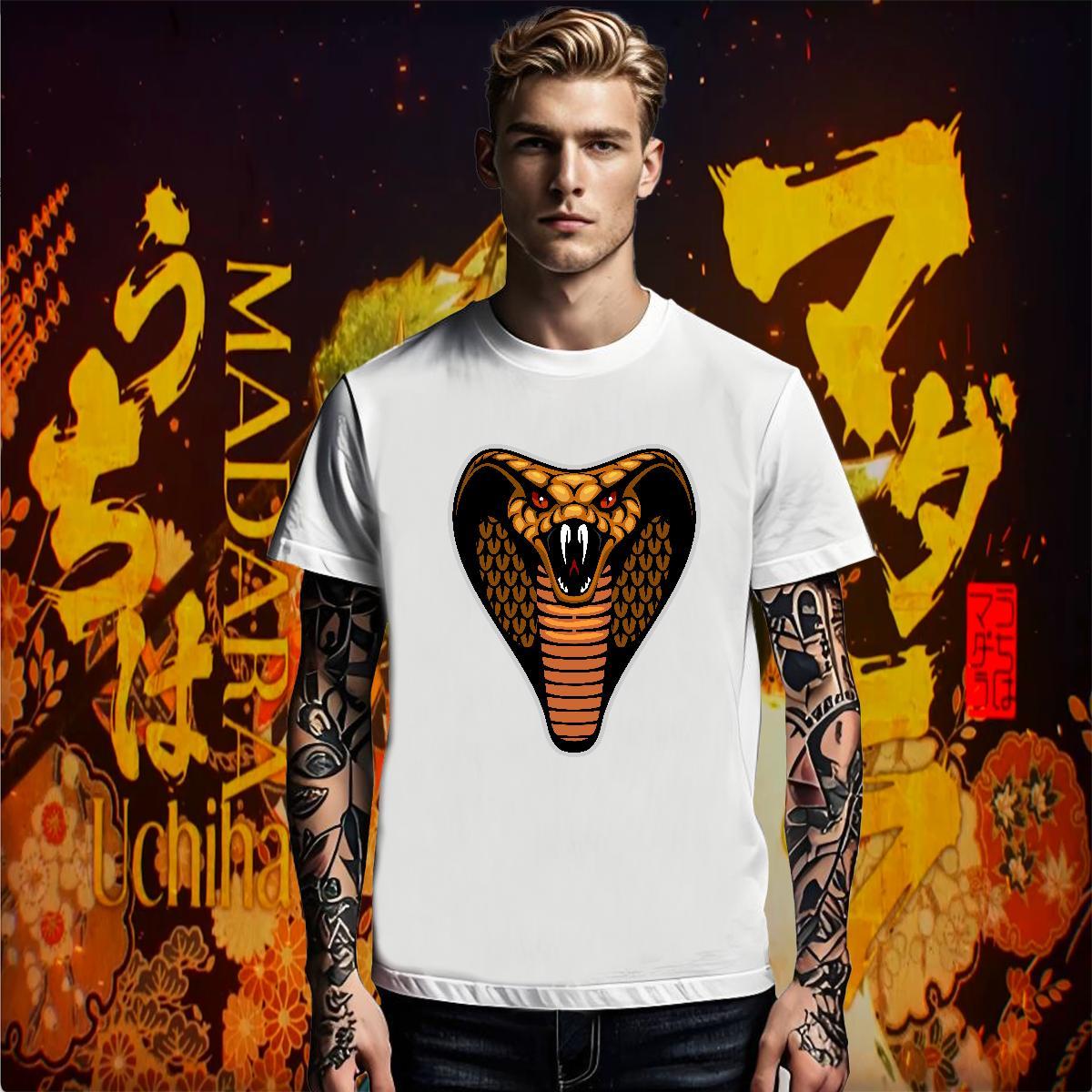 Classic Men Clothes T-Shirt cobra High Street Hip Hop 230g Cotton Top Tees Round Neck Short Sleeve Soft Men T Shirts Oversized 4XL