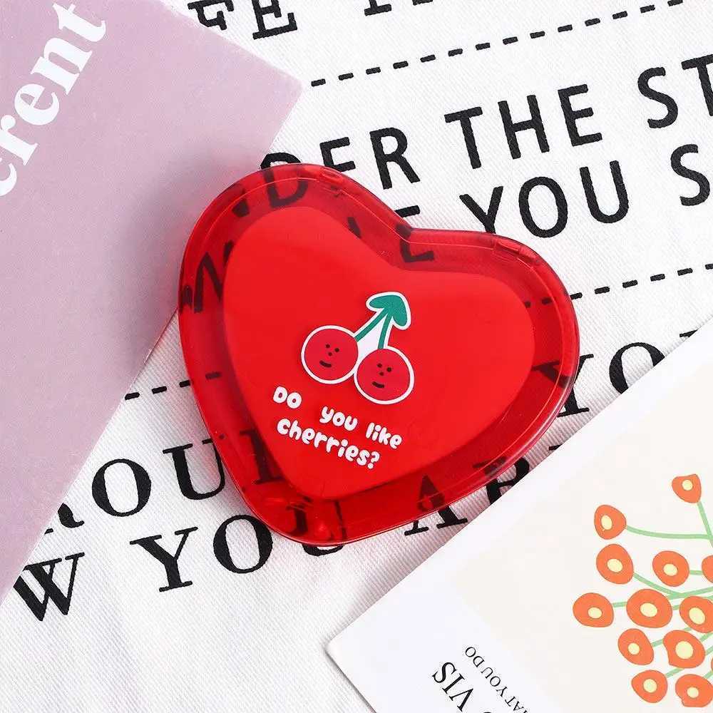 1 PC Heart Shaped Mini Makeup Mirror Compact Pocket Mirror Portable Double-Sided Folding Cosmetic Mirror Women Gifts Y240819