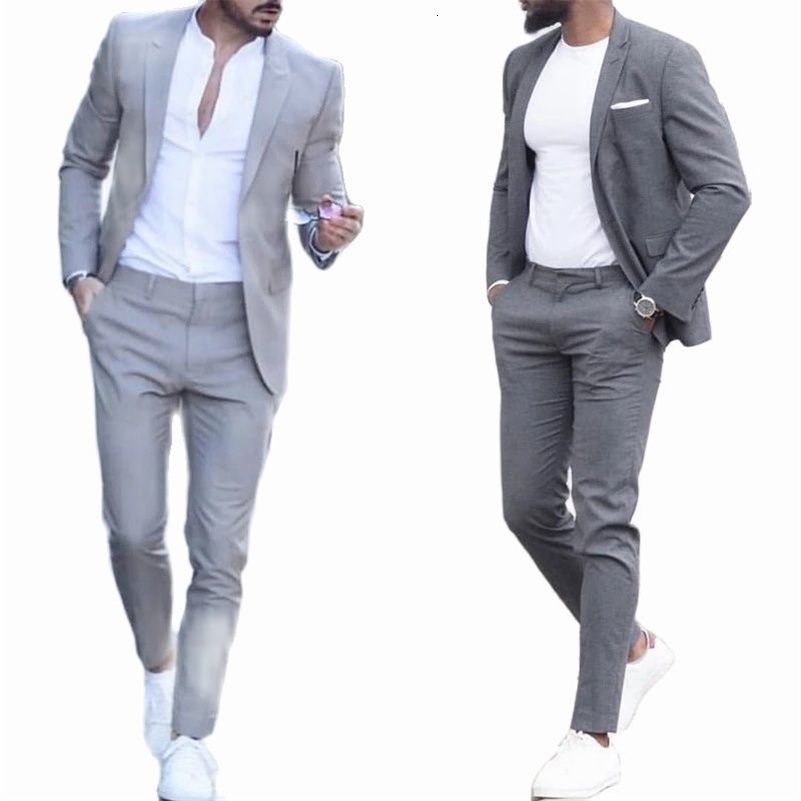 Casual Business Men Suits for Wedding 2 Pieces Suits Man Groom Tuxedos Slim Fit Lapel Terno Masculino Costume Homme 240819