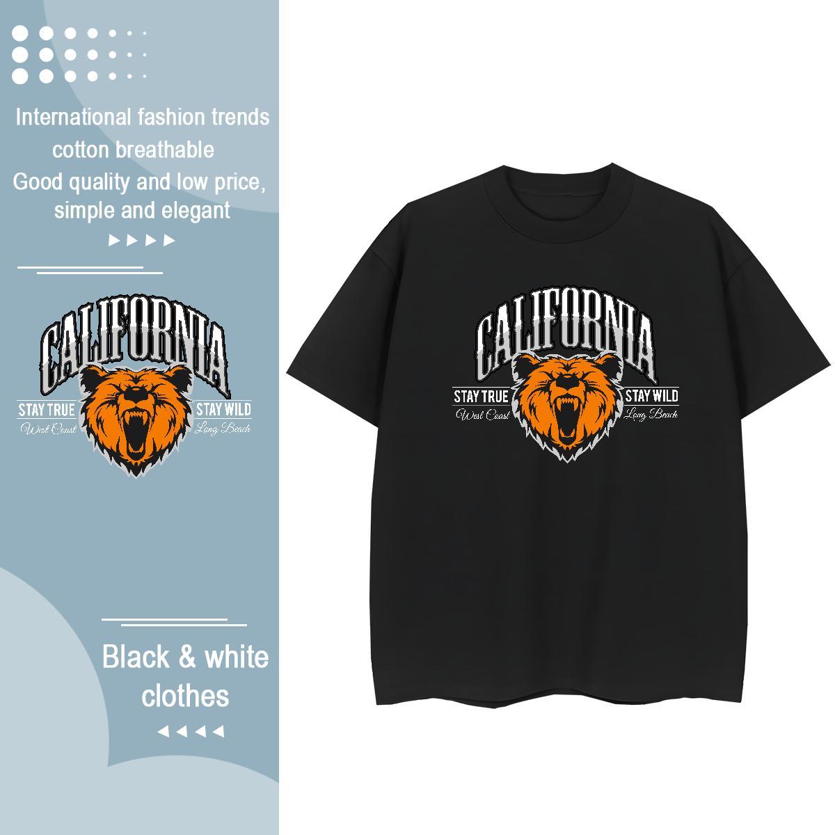 Cool T shirt animal Short Sleeve Soft Hip Hop Oversized 3XL 4XL 230g Pure Cotton Mens Tshirts New Designer Top Tees