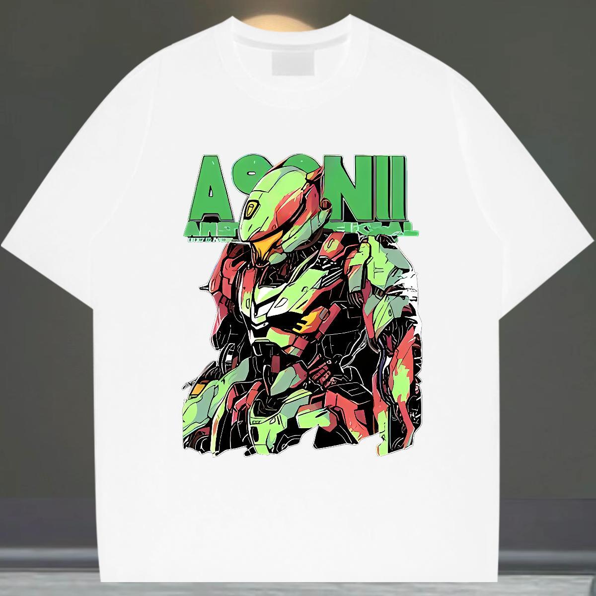 Soft Men Tees Outdoor 230g Cotton Custom Big Size Crew Neck robot T Shirts Men Casual New Tee Shirt