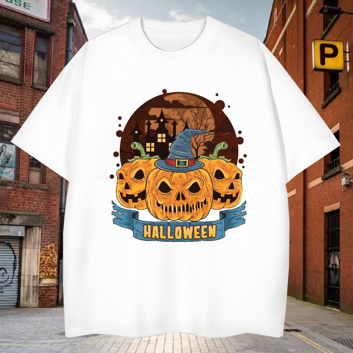 Brand Mens T Shirts halloween Breathable Crew Neck Hip Hop Street Plus Size Custom 230g Pure Cotton Couples T Shirts 2024 Summer Top Tees