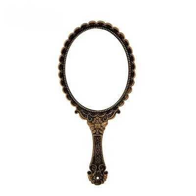 Vintage Carved Handheld Vanity Mirror Makeup Mirror SPA Salon Makeup Vanity Hand Mirror Handle Cosmetic Compact Mirror for Women Y240819