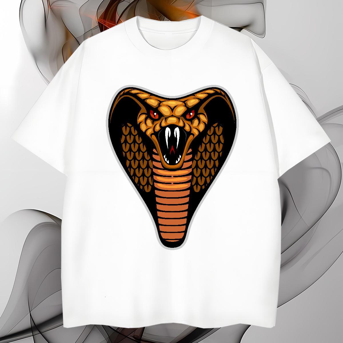 Cool Mens T Shirts cobra Pure Cotton Street Cartoon Print 230g Cotton Couples T Shirts DIY Customized Top Tees