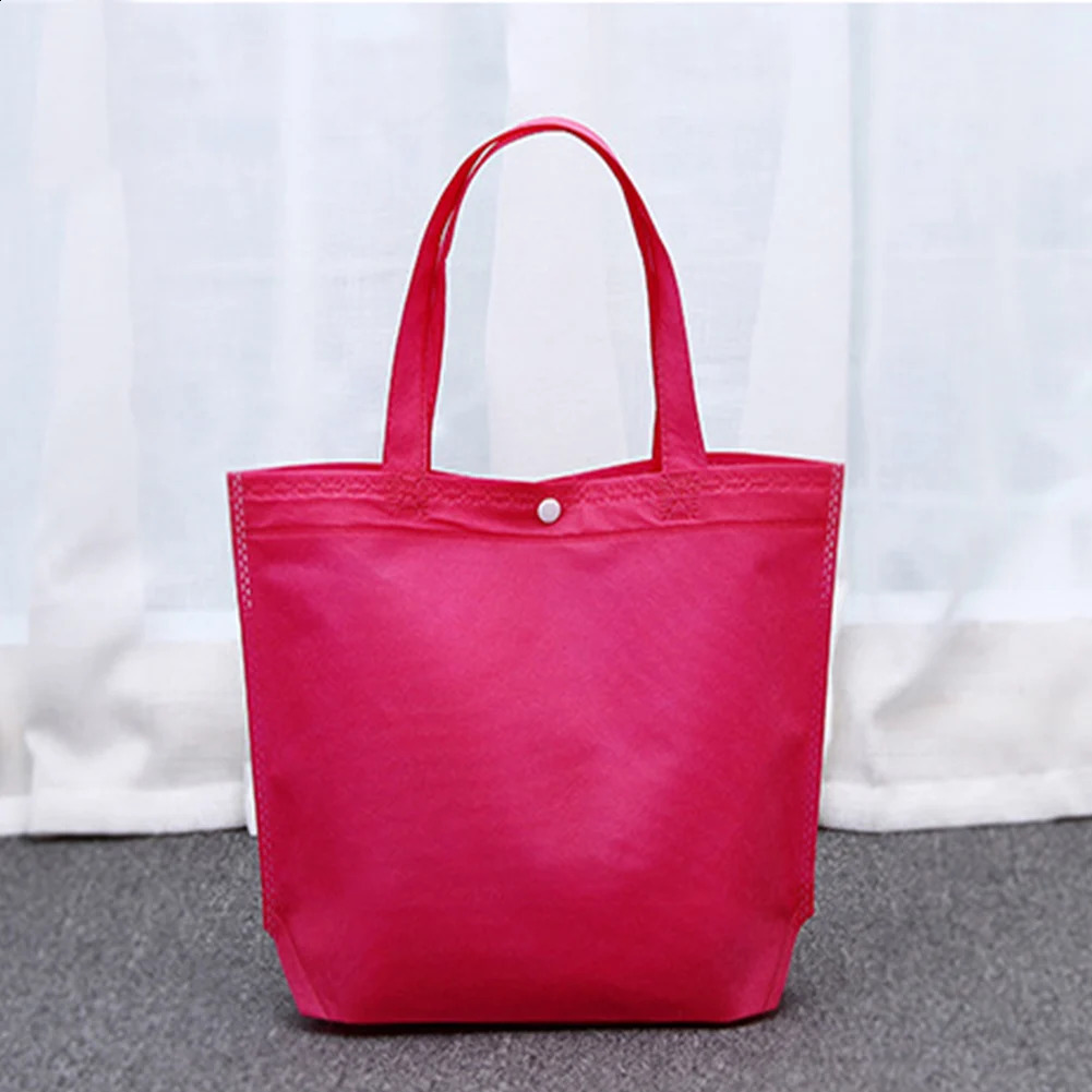 Arrival Quality Reusable Foldable Button Shopping Bag Durable NonWoven Tote Pouch Storage Handbag Grocery Eco Friendly Bags y240925