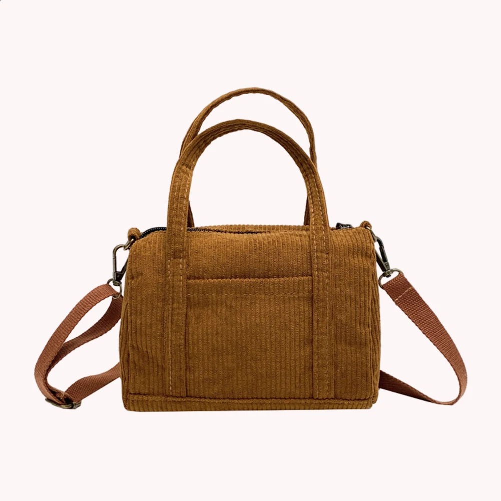Corduroy Crossbody Bag Large Capacity Womens Shoulder Fashion Simple Leisure Weekend Vacation 240820