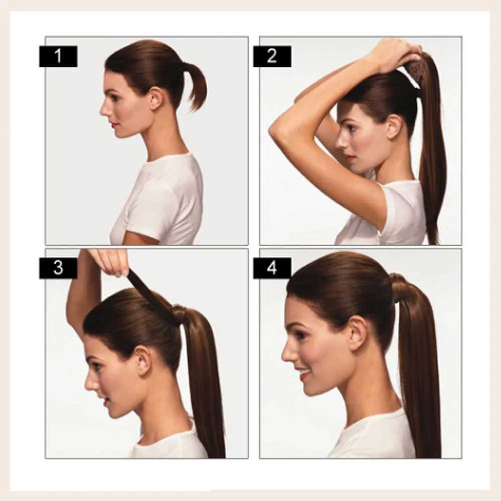 Full gloss ponytail extension solid color clip on ponytail extension 100% machine Remy Brazilian ponytail human hair W240817