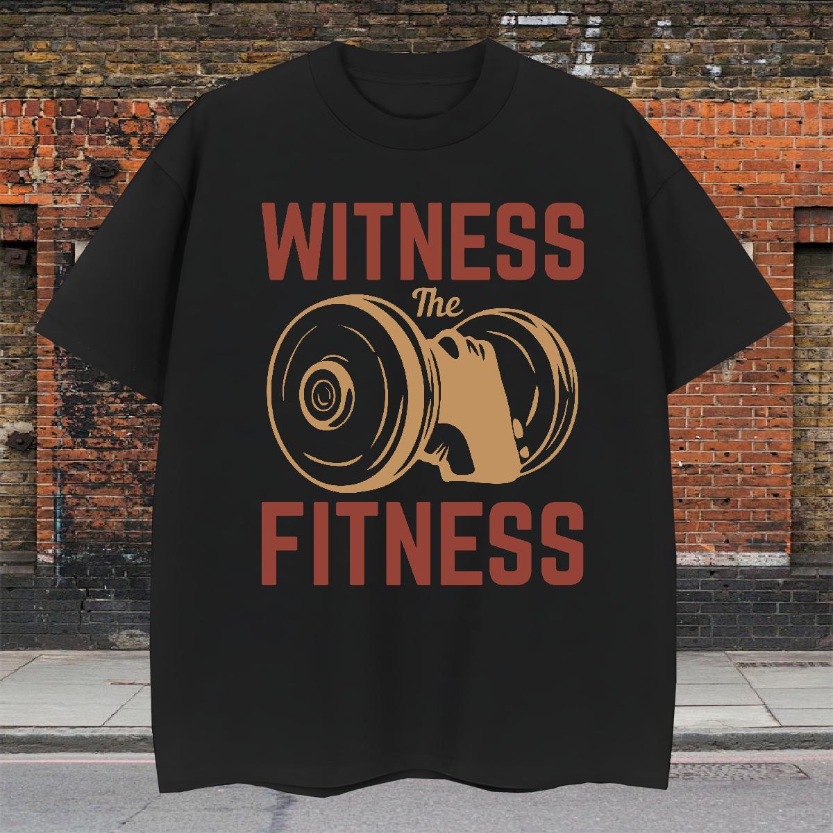 Loose Tshirts Daily Outfit 100% Cotton 230g Skull Breathable Short Sleeve dumbbell T Shirt For Man DIY Tee Shirt