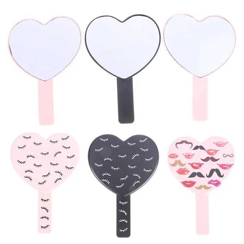 1 Pcs High Definition Handheld Heart-shaped Eyelash Mirror Eyelash Inspection Mirror Makeup Gadgets Vanity Mirror Girl Gifts Y240819