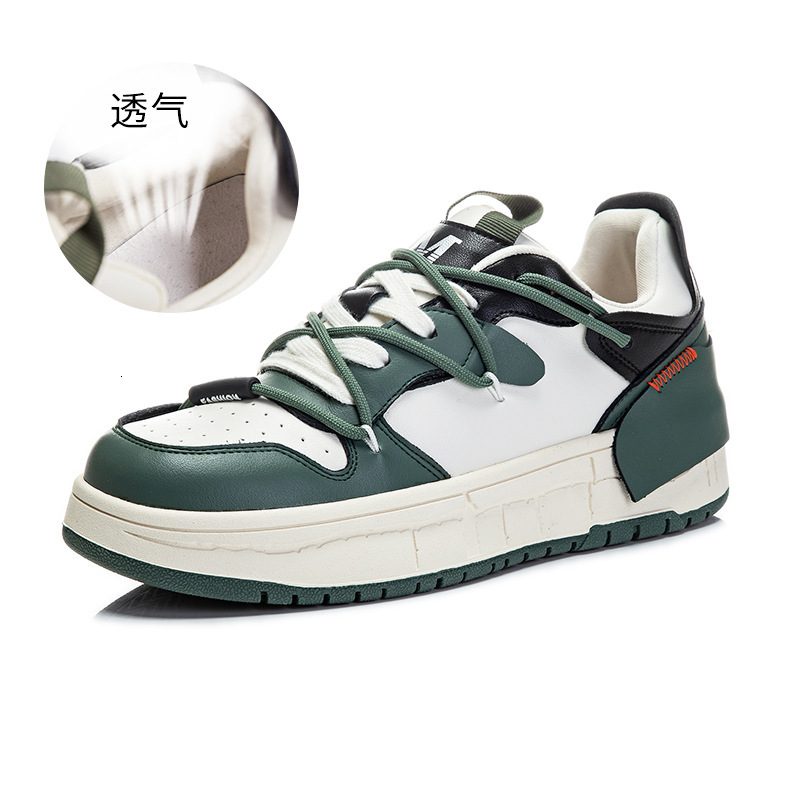 Ddmysports Genuine Leather Small White For Women In Spring New Thick Soles Increased Height Color Blocking Sports Board Shoes Casual And Versatile S O