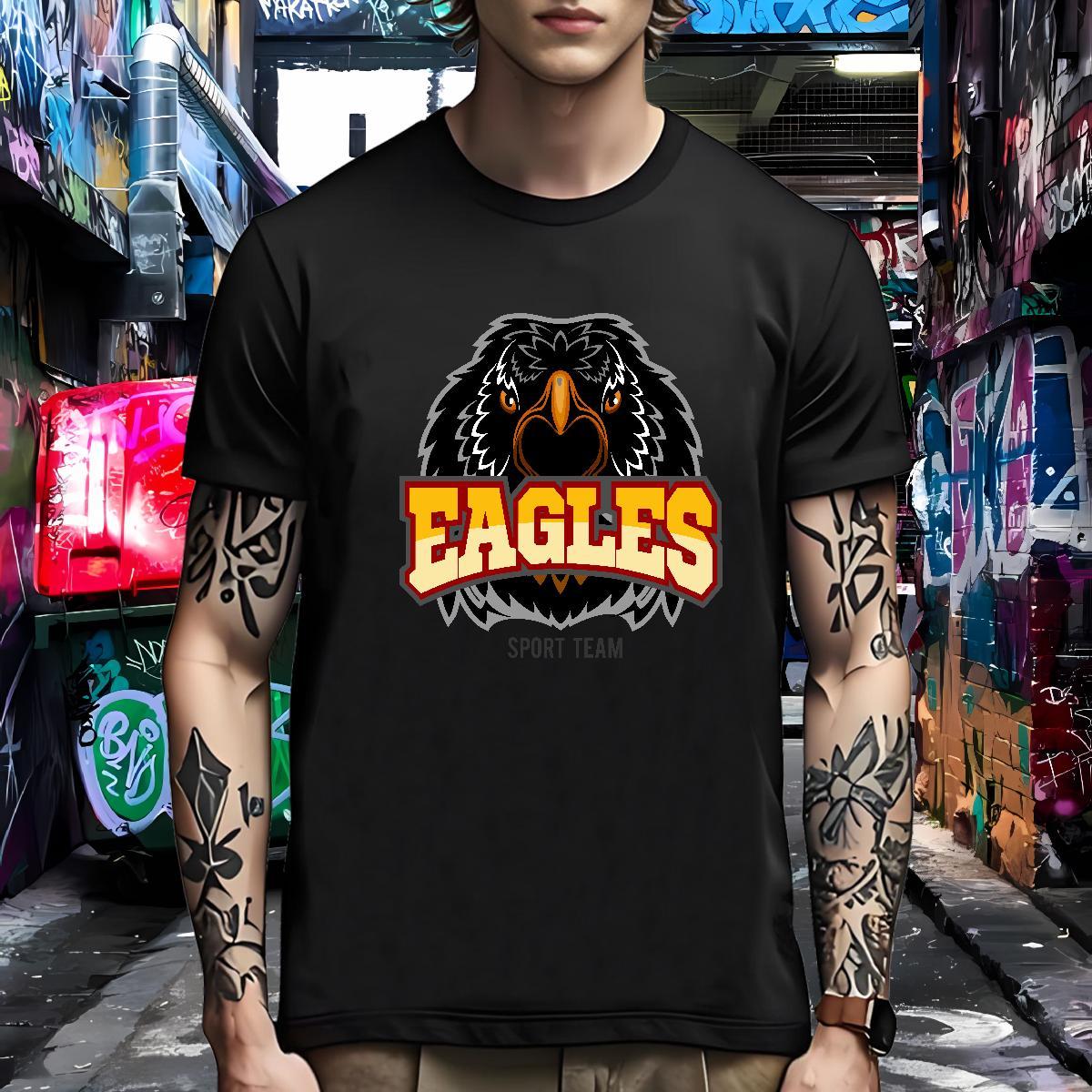 Soft T-Shirts for Men eagle Round Neck Short Sleeve Casual Beach Custom Print Oversized 100% Cotton 230g Tshirt for Man Woman Brand Tops Tees