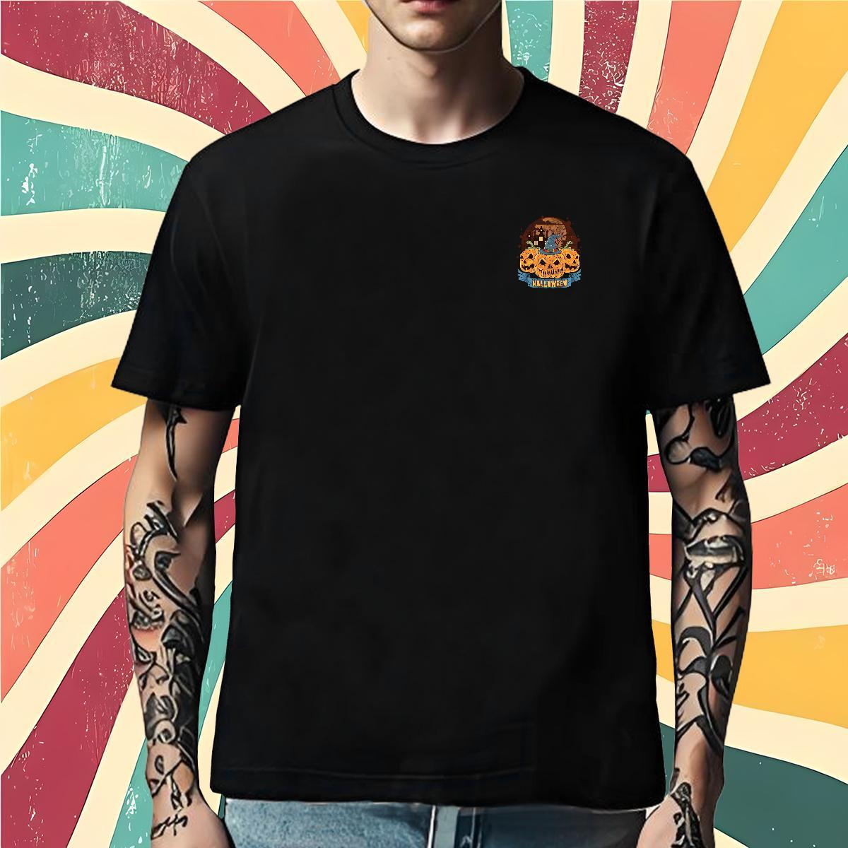 Custom Men Clothes T-Shirt pumpkin Sports Casual 100% Cotton 230g Polos O-Neck Short Sleeve High Quality Men T Shirts Floral Print