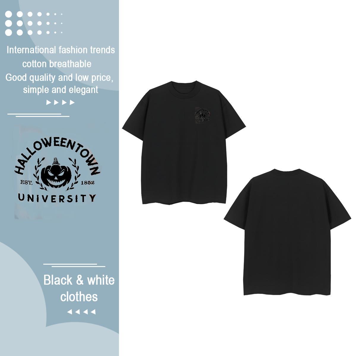 2024 DIY Couples T Shirts pumpkin Casual Beach 100% Cotton 230g Tee Shirt Breathable Short Sleeve Cool Design Man T Shirts Custom Print Oversized