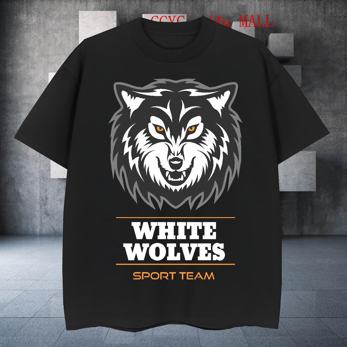 Loose Mens T Shirts wolf Short Sleeve Soft Casual Daily Wear Asian Size 230g Pure Cotton Men Clothes T-Shirt 2024 Designer Top Tees